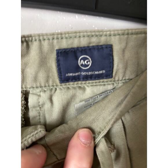 Adriano Goldschmied Green The Evan Relaxed Pleated Tapered Trouser Pants 23 NWT - Picture 5 of 8